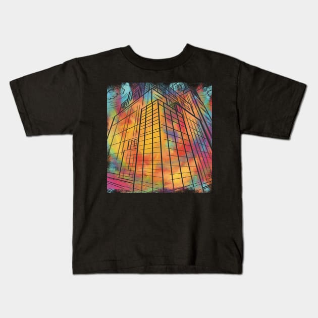 Anime buildings Kids T-Shirt by Xatutik-Art